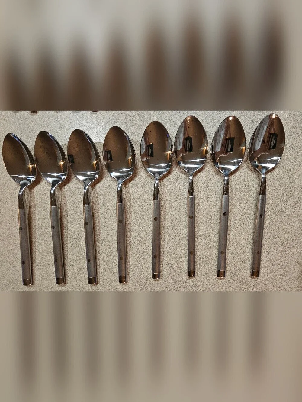 Hampton Silversmiths 026 Silverware 40 Piece Lot Stainless Rivet Accent Satin